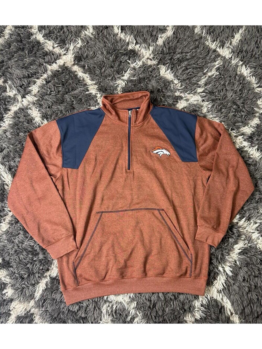Vinatge 90s Denver Broncos Majestic Jacket Men’s 2XLT Orange Full Zip